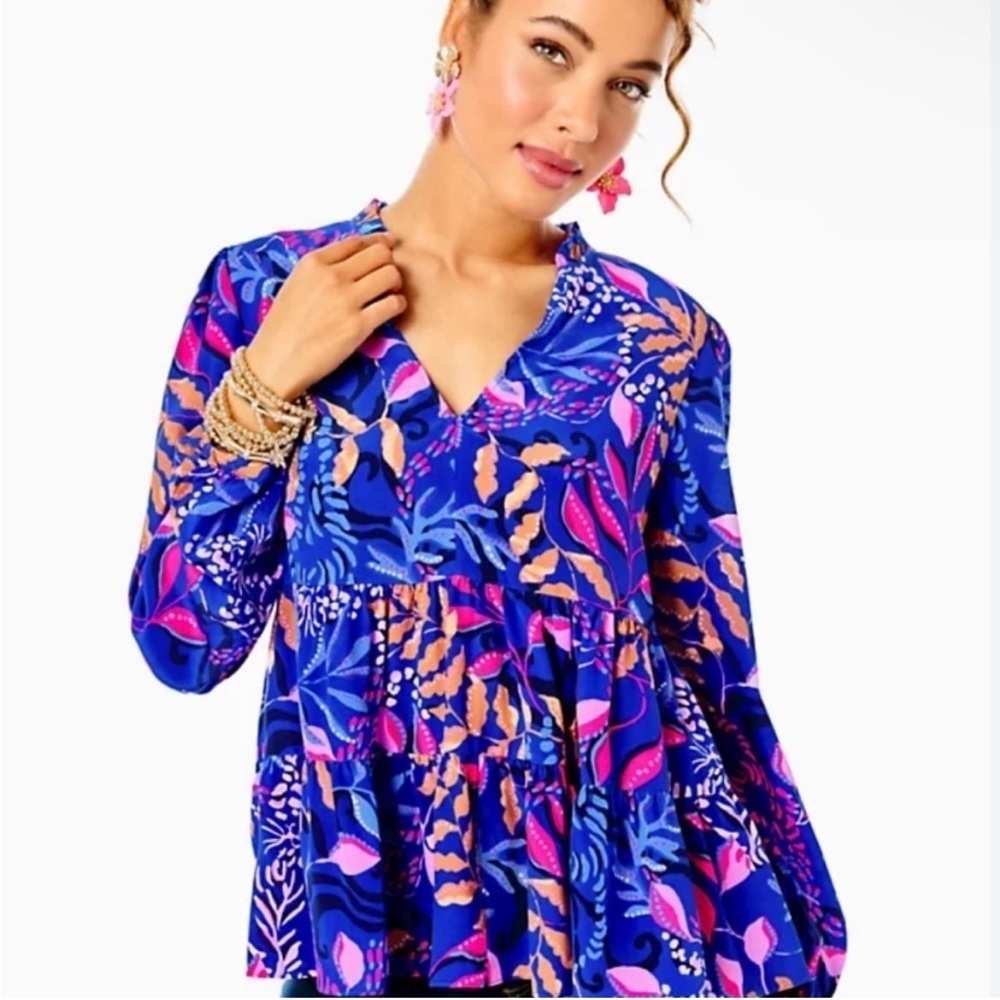Lilly Pulitzer silk sarita printed blouse